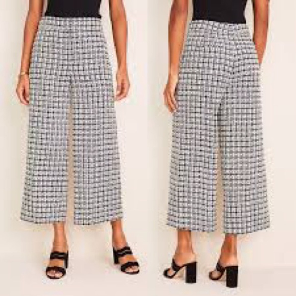 Zara Checkered Cropped Wide Leg Pants